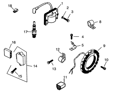 Ignition System Diagram and Parts List for 73401 3900001 - 3999999 Toro Lawn Tractor