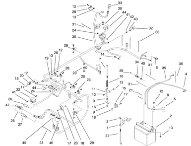 Electrical Assembly Diagram and Parts List for 74212 (990001-991000)(1999) Toro Lawn Mower