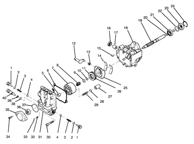 Hydraulic Pump Assembly No.82-8220 Diagram and Parts List for 30191 690372 - 699999 Toro Lawn Tractor Accessories