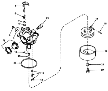 Carburetor No. 632050a Diagram and Parts List for 20775 2000001 - 2999999 Toro Lawn Mower