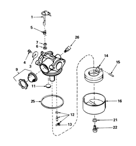 Carburetor No. 632098 Diagram and Parts List for 16575 6000001 - 6999999 Toro Lawn Mower