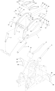 Loader Arm Assembly Diagram and Parts List for 22327 412900000 - 999999999 Toro Lawn Tractor Accessories