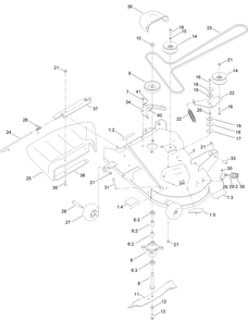 34in Deck And Decal Assembly Diagram and Parts List for 75730TA 400000000 - 410209999 Toro Lawn Tractor