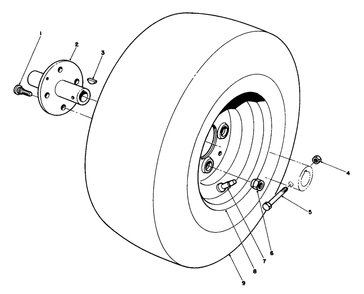 Front Wheel Assembly Diagram and Parts List for 30610 390001 - 399999 Toro Lawn Tractor