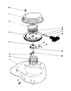 Recoil Assembly (Engine Model No. 47ph7) Diagram and Parts List for 20581C 8000001 - 8999999 Toro Lawn Mower