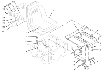 Part Location Diagram of 94-9691 Toro Seat-Gray