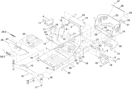 Frame Assembly Diagram and Parts List for 75306 400000000 - 411488495 Toro Lawn Tractor