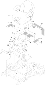 Seat Mounting Assembly Diagram and Parts List for 72902TE 400000000-410999999 Toro Lawn Mower