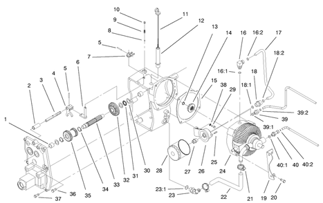Hydro Transaxle Assembly Diagram and Parts List for 73542 9900001 - 9999999 Toro Lawn Tractor