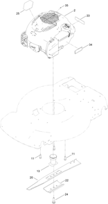 Engine Assembly Diagram and Parts List for 21465 411852567 - 411961727 Toro Lawn Mower