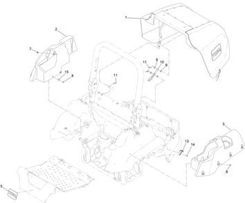 Hood And Tank Cover Assembly Diagram and Parts List for 74072 403226744-404399999 Toro Lawn Mower