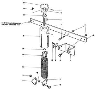 Part Location Diagram of 66-8401 Toro Counterbalance Assembly. (Incl. Ref. #1-3, 11, 15-21)