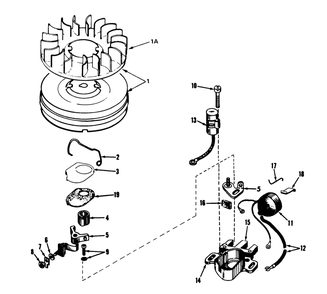 Magneto N0. 610694a (7 H.P. Snowthrower Model No. 38050) Diagram and Parts List for 38040 8000001 - 8999999 Toro Snow Blower