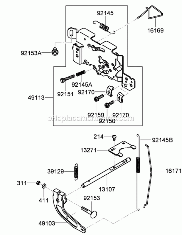 Control Equipment Assembly Kawasaki Fh680v-Bs Diagram and Parts List for 74921 290000001-290999999 Toro Lawn Mower