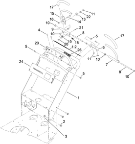 Upper Control Assembly Diagram and Parts List for 38494 (290000001-290999999)(2009) Toro Lawn Mower