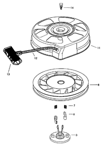 Recoil Starter No. 590739 Diagram and Parts List for 20060 9900001 - 9999999 Toro Lawn Mower