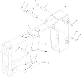 Plow Frame And Plow Cylinder Assembly Diagram and Parts List for 25403 408000000 - 999999999 Toro Lawn Tractor Accessories