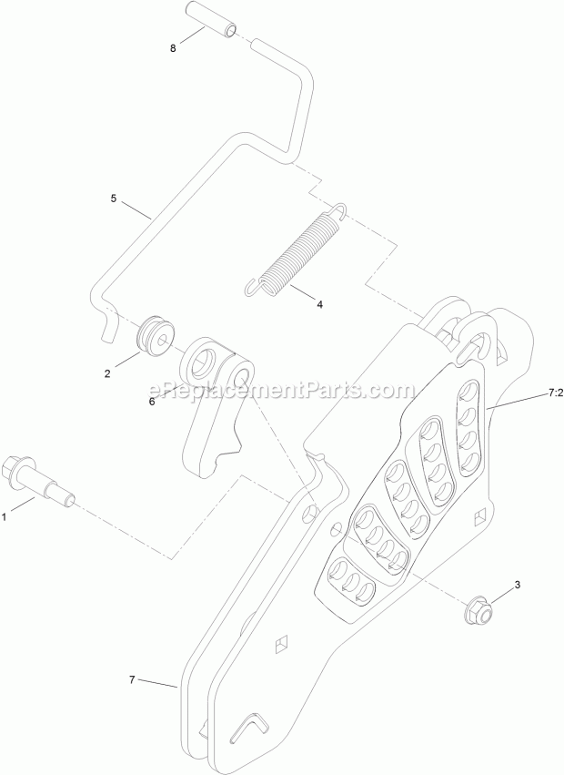Height-Of-Cut Assembly No. 109-7438 Diagram and Parts List for 74953 315000001-315999999 Toro Lawn Mower