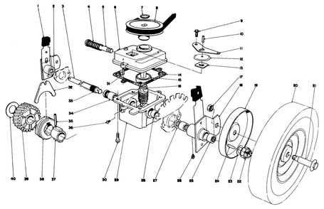 Gear Case Assembly-Model 16870 Diagram and Parts List for 16860 1000001 - 1999999 Toro Lawn Mower