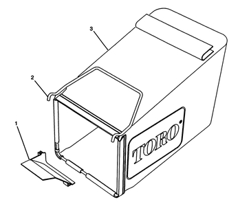 Grass Bag Assembly Diagram and Parts List for 20927B 2000001 - 2999999 Toro Lawn Mower