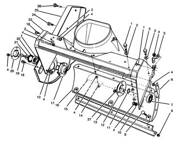 Housing Assembly Diagram and Parts List for 38185 6900001 - 6999999 Toro Snow Blower