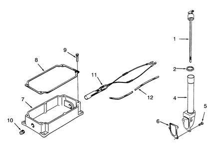 Oil Pan And Dipstick Diagram and Parts List for 73320 3900001 - 3999999 Toro Lawn Tractor