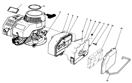 Engine Assembly Diagram and Parts List for 22025C 8000001 - 8999999 Toro Lawn Mower