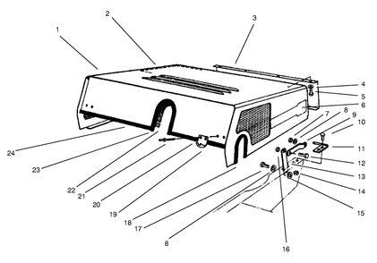 Hood Assembly Diagram and Parts List for 30620 790001 - 799999 Toro Lawn Tractor