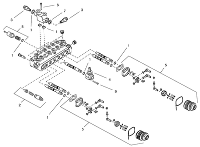 Valve Assembly No. 100-7205 Diagram and Parts List for 22412 990001 - 999999 Toro Lawn Tractor Accessories