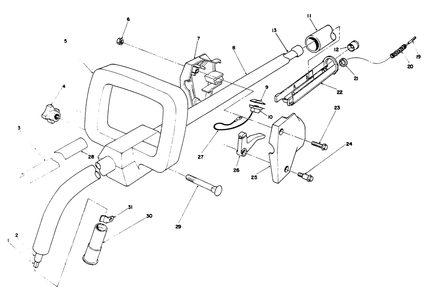 Handle Assembly Diagram and Parts List for 51637 0000001 - 0999999 Toro Trimmer