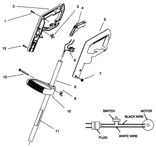 Handle Assembly Diagram and Parts List for 51446 69000001 - 69999999 Toro Trimmer
