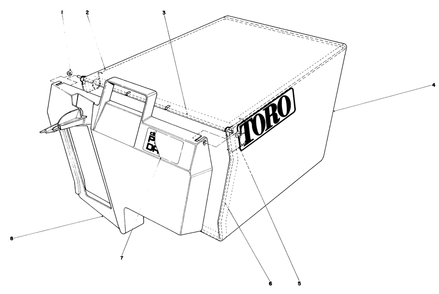 Grass Bag Assembly No. 11-0189 Diagram and Parts List for 20674 3000001 - 3999999 Toro Lawn Mower