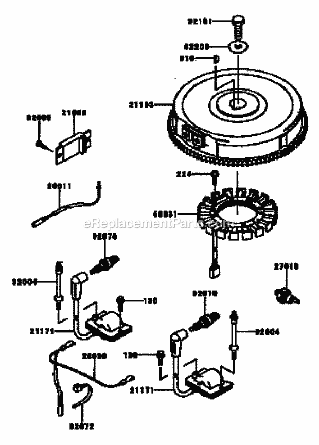Electric Equipment Assembly Kawasaki Fh601v-D Diagram and Parts List for 74179 230005001-230006000 Toro Lawn Mower