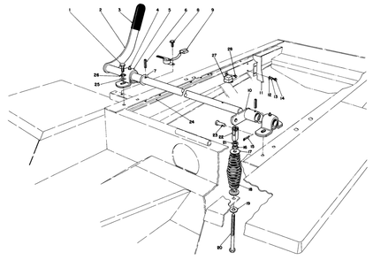 Power Take Off Lever Assembly Diagram and Parts List for 30798 9000001 - 9999999 Toro Lawn Tractor
