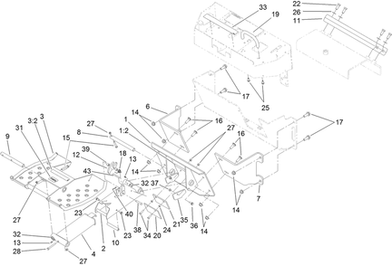 Platform Assembly Diagram and Parts List for 22476 404800000 - 999999999 Toro Lawn Tractor Accessories