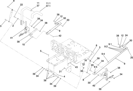 Steering Control Assembly Diagram and Parts List for 74238CP (280000001-280999999)(2008) Toro Lawn Mower