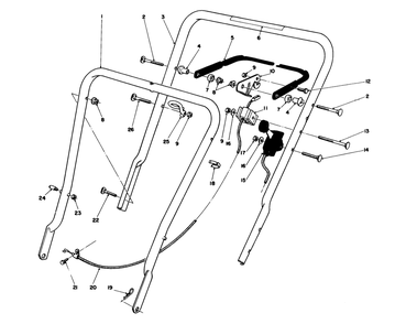 Handle Assembly Diagram and Parts List for 16575 8000001 - 8012678 Toro Lawn Mower