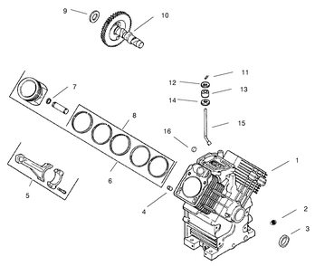 Crankcase Diagram and Parts List for 74187 (200000001-200000500)(2000) Toro Lawn Mower