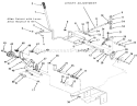 Clutch, Brake And Speed Control Linkage Diagram and Parts List for D1-184801 1983 Toro Lawn Tractor