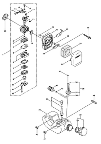 Carburetor And Fuel Assembly Diagram and Parts List for 53011 890001 - 895000 Toro Trimmer