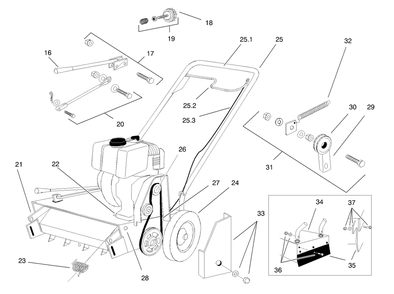 Part Location Diagram of T5171 Toro HANDLE - CLUTCH