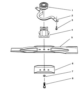 Blade Assembly Diagram and Parts List for 20914B 69000001 - 69999999 Toro Lawn Mower