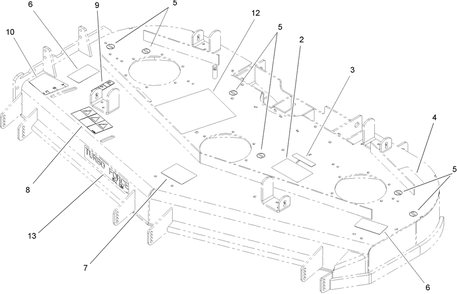 Deck Decal Assembly Diagram and Parts List for 74268TE (250000001-250999999)(2005) Toro Lawn Mower