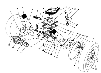 Gear Case Assembly Diagram and Parts List for 16402 1000001 - 1999999 Toro Lawn Mower