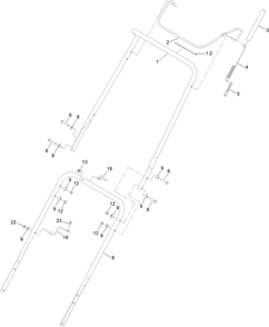 Handle Assembly Diagram and Parts List for 38754 414142000 - 999999999 Toro Snow Blower