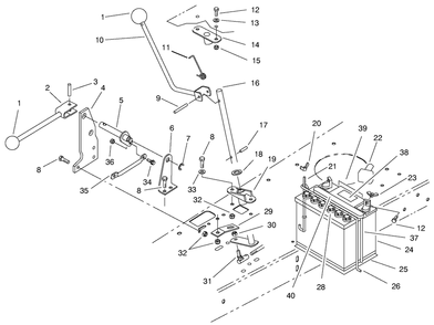 Transmission Linkage Assembly Diagram and Parts List for 70171 9900001 - 9999999 Toro Lawn Tractor