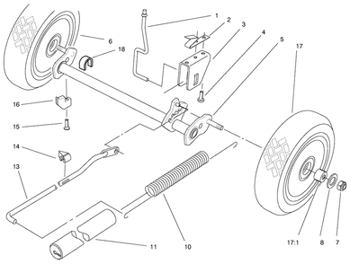 Rear Axle Assembly Diagram and Parts List for 21012 8900001 - 8999999 Toro Lawn Mower