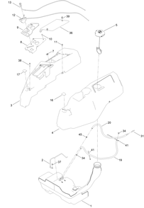 Body Styling And Fuel Tank Assembly Diagram and Parts List for 75303 410000000 - 999999999 Toro Lawn Tractor