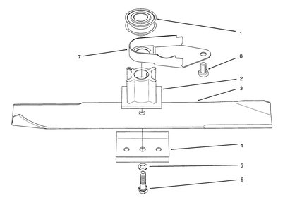 Blade Assembly Diagram and Parts List for 21011BC 5900001 - 5999999 Toro Lawn Mower