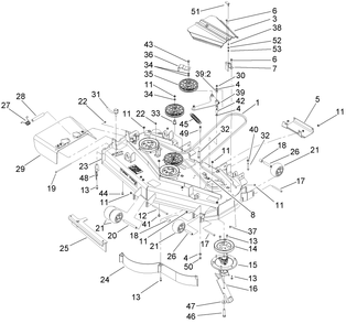 Part Location Diagram of 108-5966 Toro Deck Assembly
